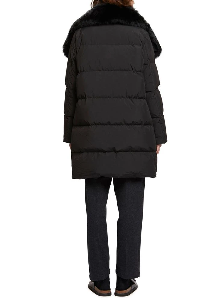 YVES SALOMON Belted puffer jacket made from a waterproof technical fabric with fox and rabbit trims 3