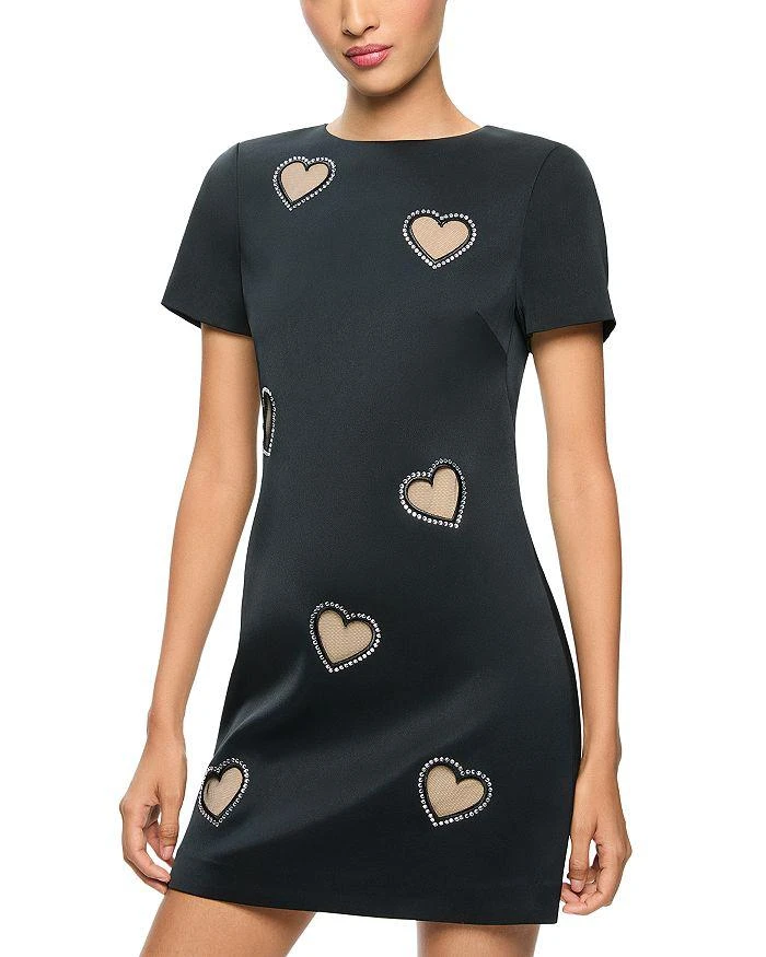 Alice + Olivia Clyde Heart Embellished Shift Dress 1