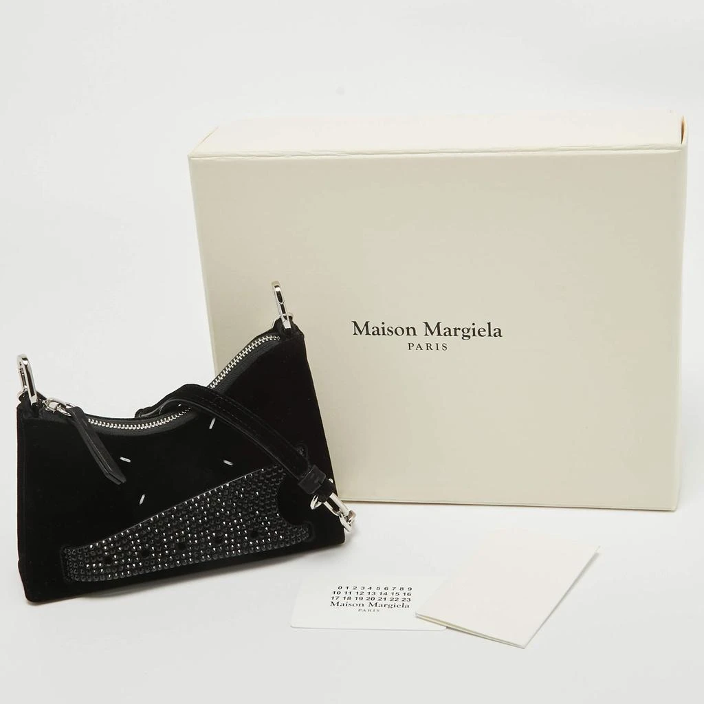 MAISON MARGIELA Maison Margiela Black Velvet Micro Embellished Snatched Hobo 9