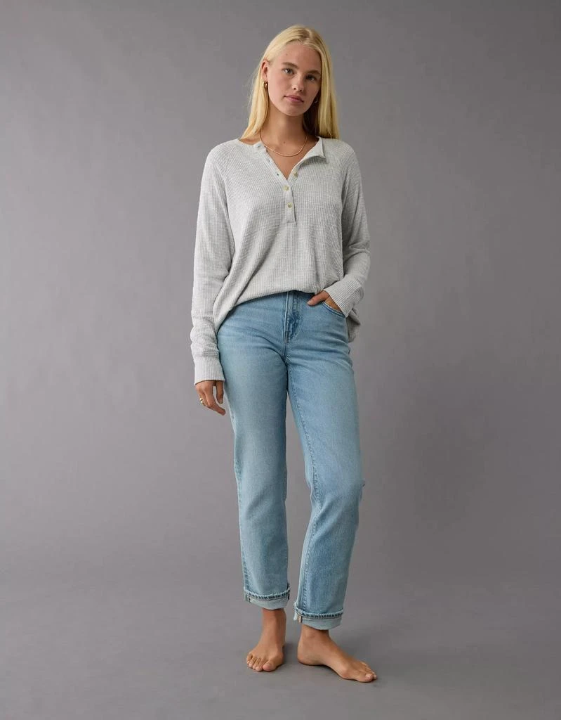 AE AE Plush Long-Sleeve Henley T-Shirt 1