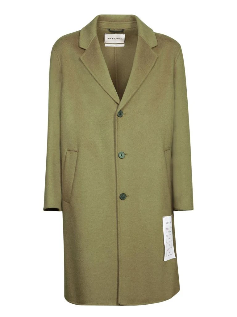 Amaranto Amaranto Long Coat with Buttoned Lapel 1