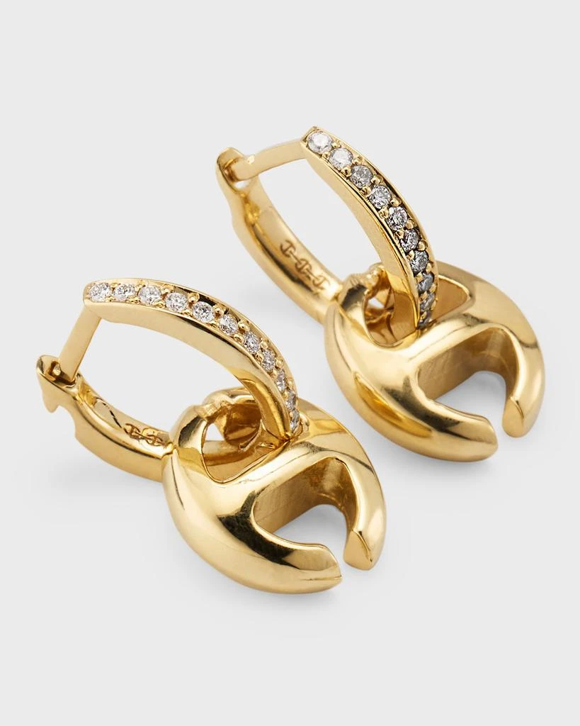 Hoorsenbuhs 18K Yellow Gold Klasp Earrings with Diamonds 3