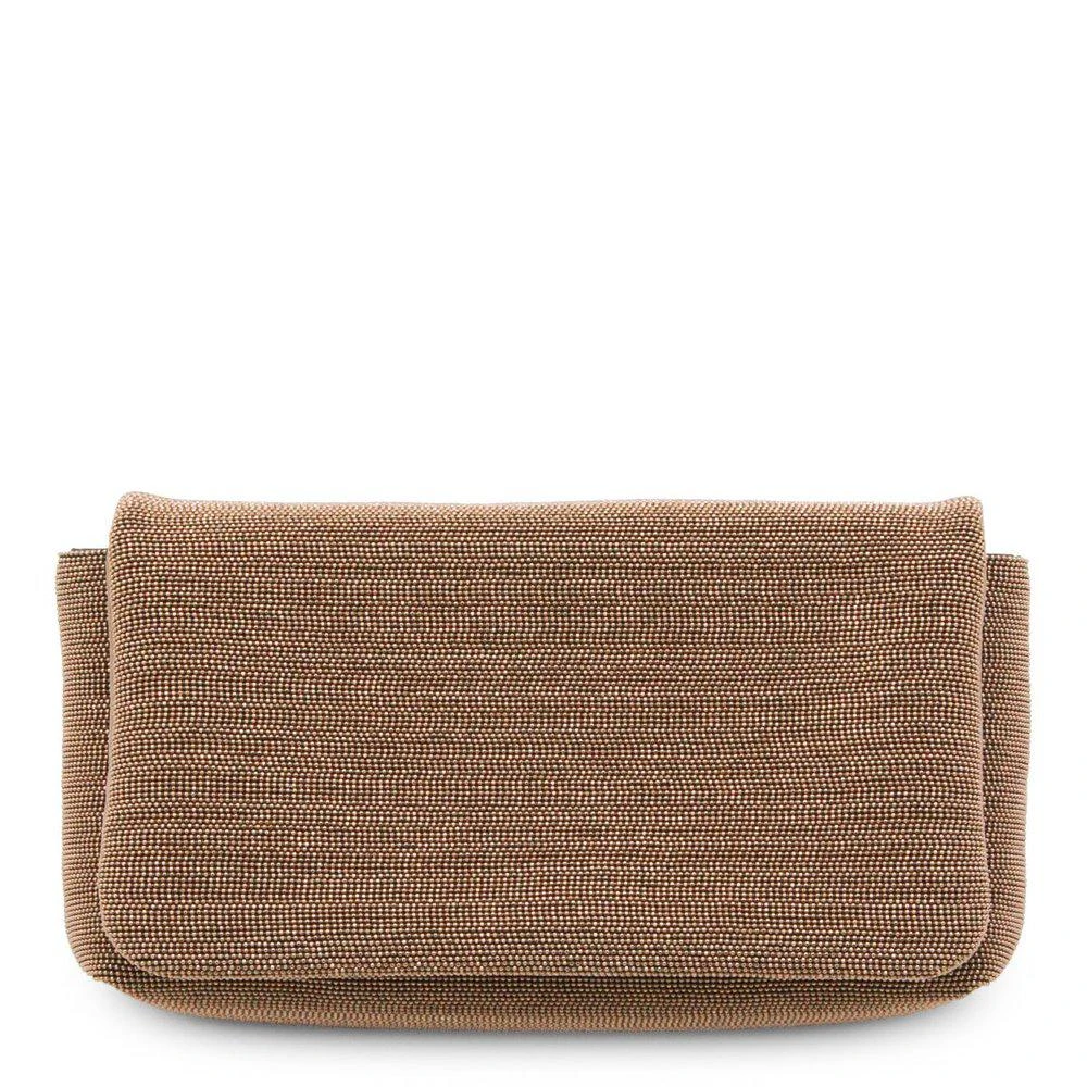 Brunello Cucinelli Brunello Cucinelli Monili-Embellished Flap Crossbody Bag 1