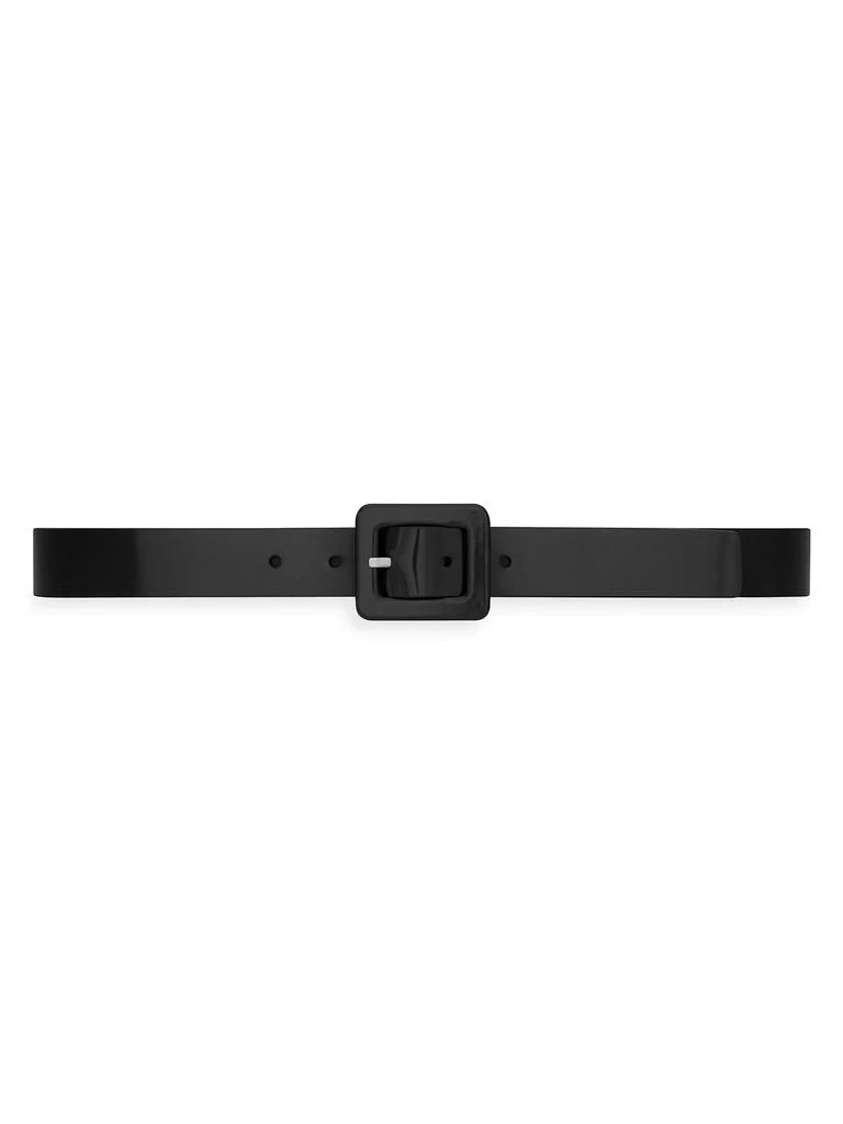 Yves Saint Laurent Square Buckle Belt in Shiny Leather 1