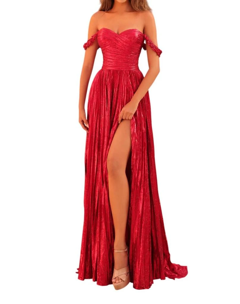 albina dyla red dress Red Organza Embroidered Gown ALBINA DYLA