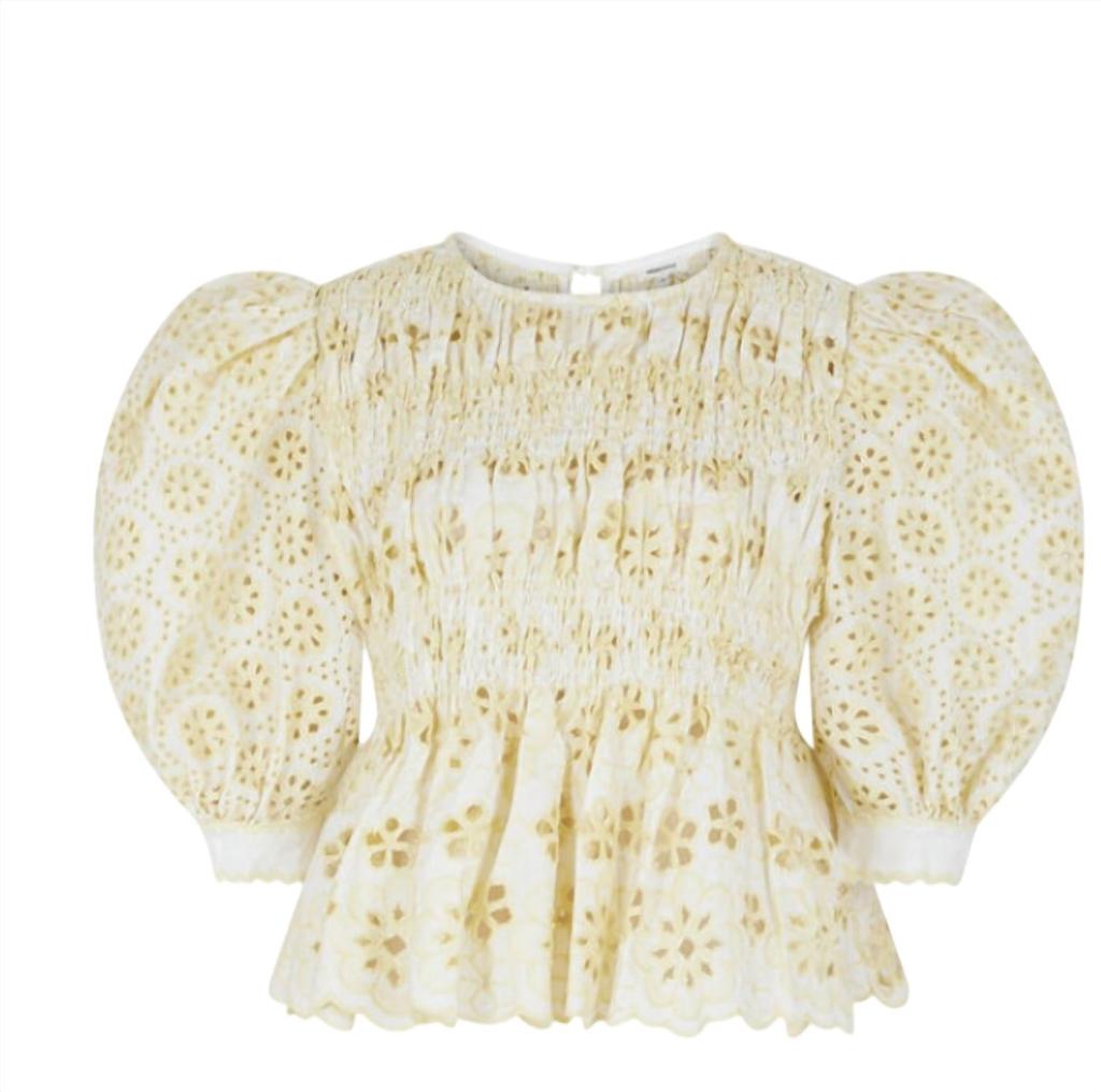 Manoush Manoush - Floral Broderie Smocked Blouse