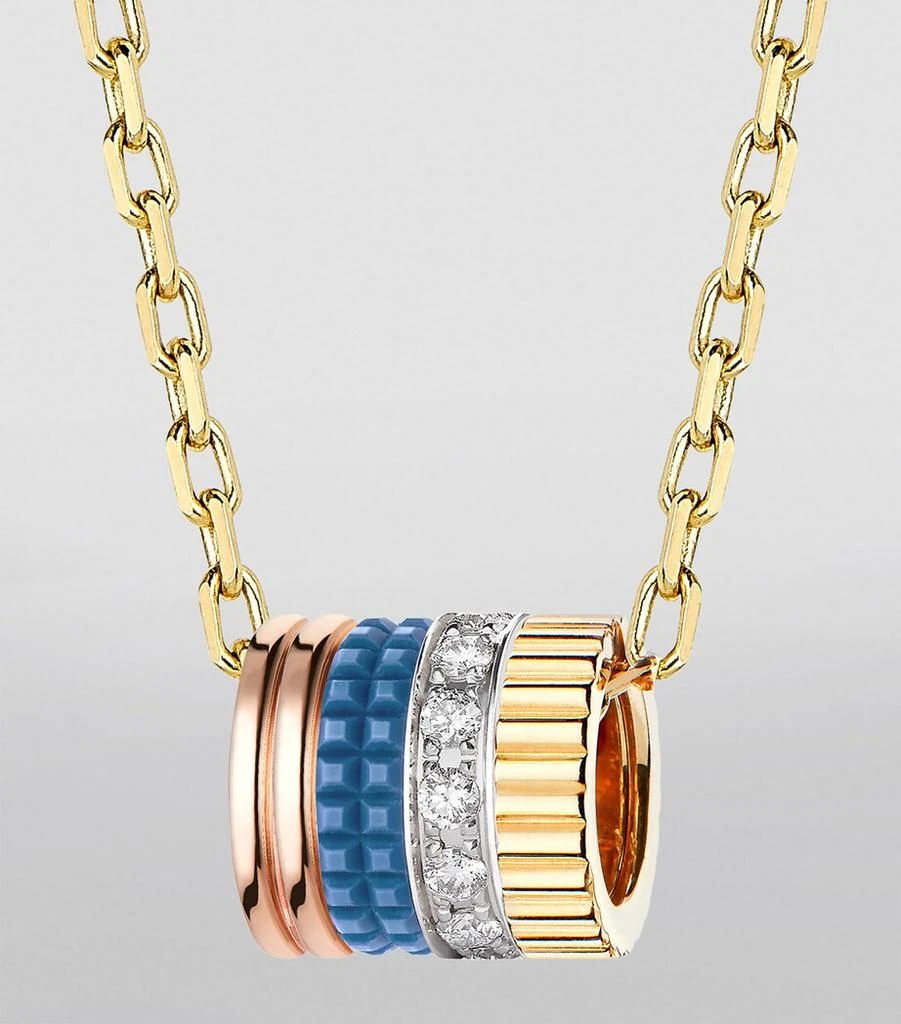 Boucheron Mixed Gold and Diamond Quatre Blue Edition Pendant Necklace 3