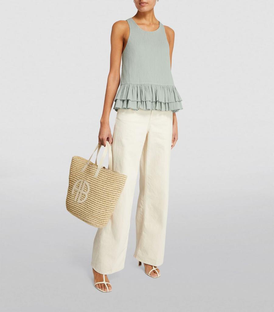 Claudie Pierlot Sleeveless Ruffle-Trim Top