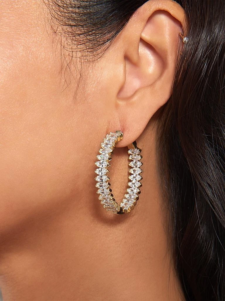 Nickho Rey Novelty 14K Gold-Vermeil
Marquise-Cut Crystal Inside-Out Hoops 2