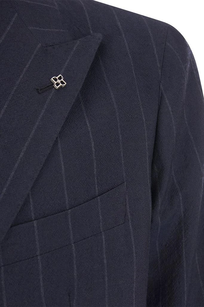 TAGLIATORE DOUBLE-BREASTED PINSTRIPE SUIT 4