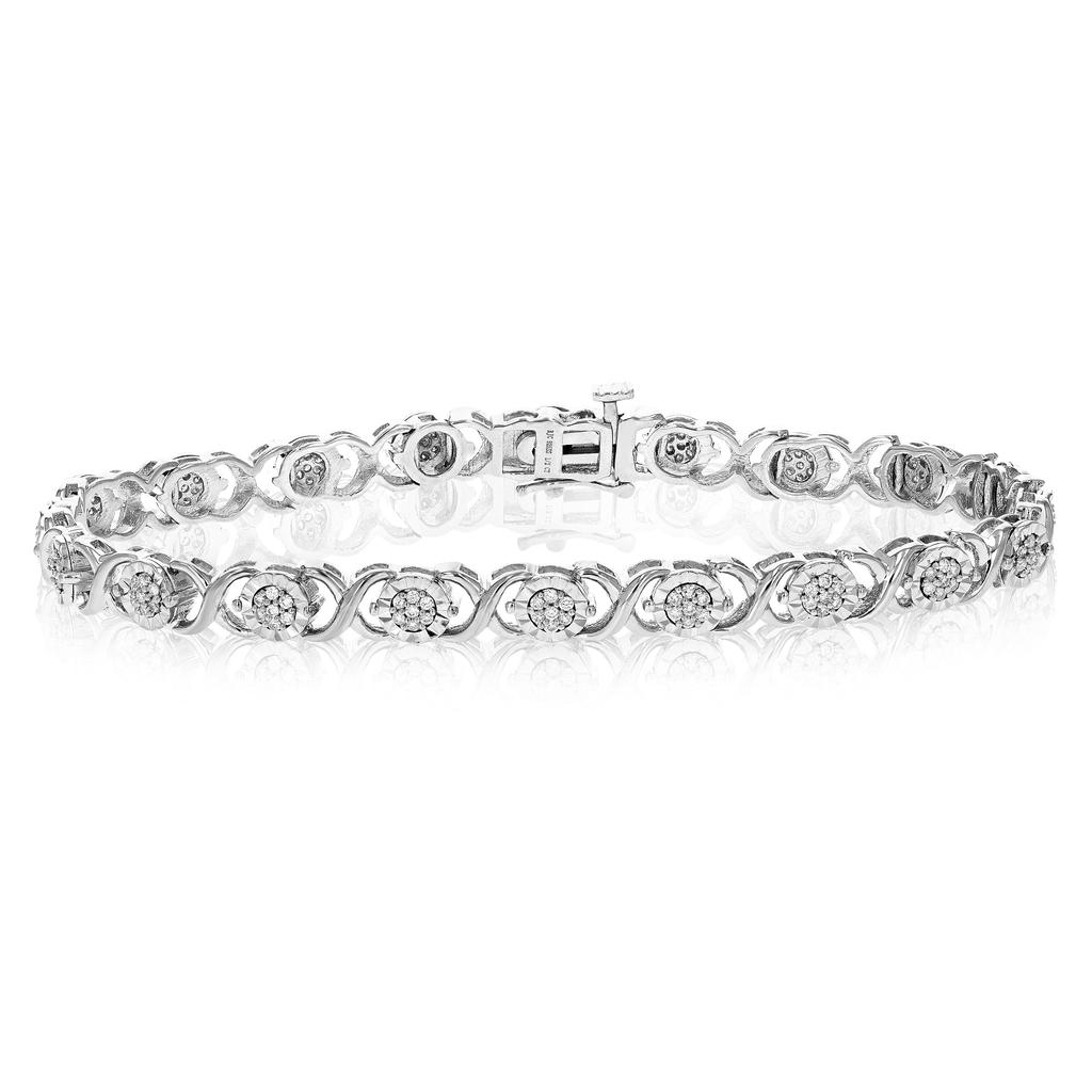 Vir Jewels 1/2 cttw Round Lab Grown Diamond Tennis Bracelet .925 Sterling Silver Prong Set