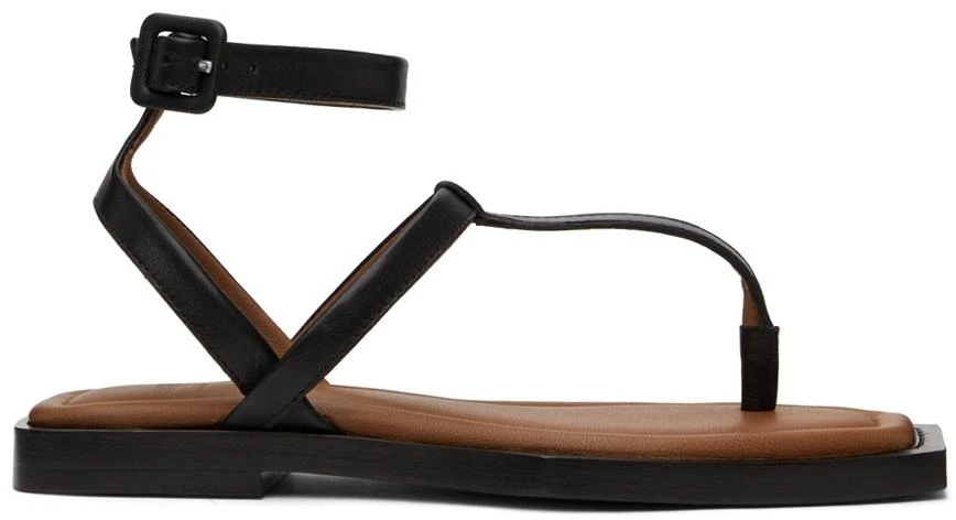 AMI Black Flat Sandals 1