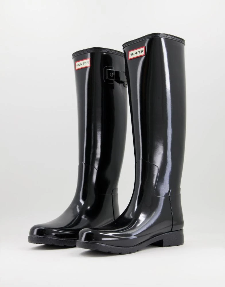 Hunter Hunter Original Refined tall wellington boots in black gloss 1