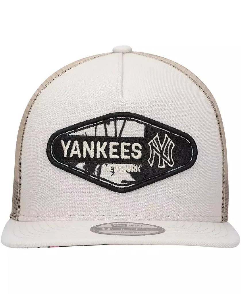 New Era Men's Natural New York Yankees Retro Beachin' Patch A-Frame Trucker 9FIFTY Snapback Hat 2