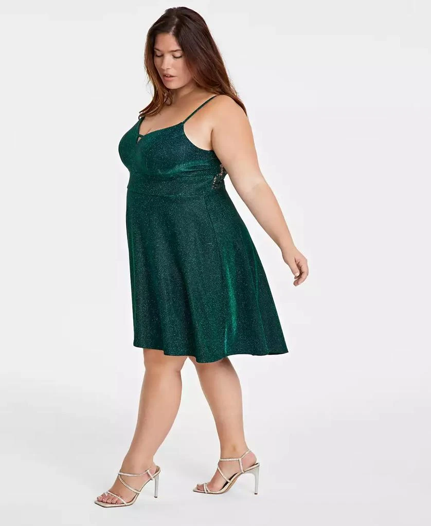 City Studios Trendy Plus Glitter Lace-Back High-Low Dress 2