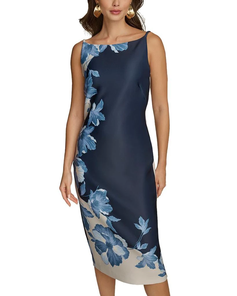 Donna Karan Boat Neck Sleeveless Midi Dress 4
