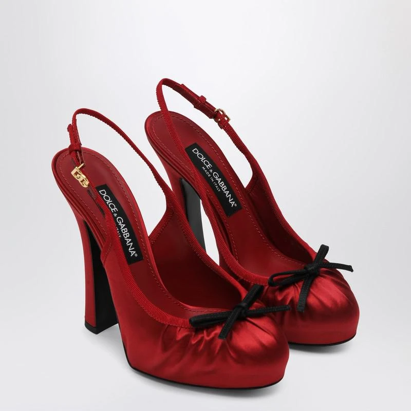 Dolce & Gabbana Red satin high slingback 2