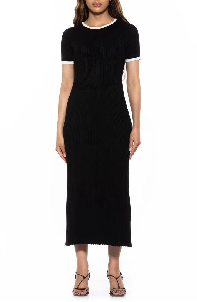 ALEXIA ADMOR Keiko Rib Ringer Midi Sweater Dress 1