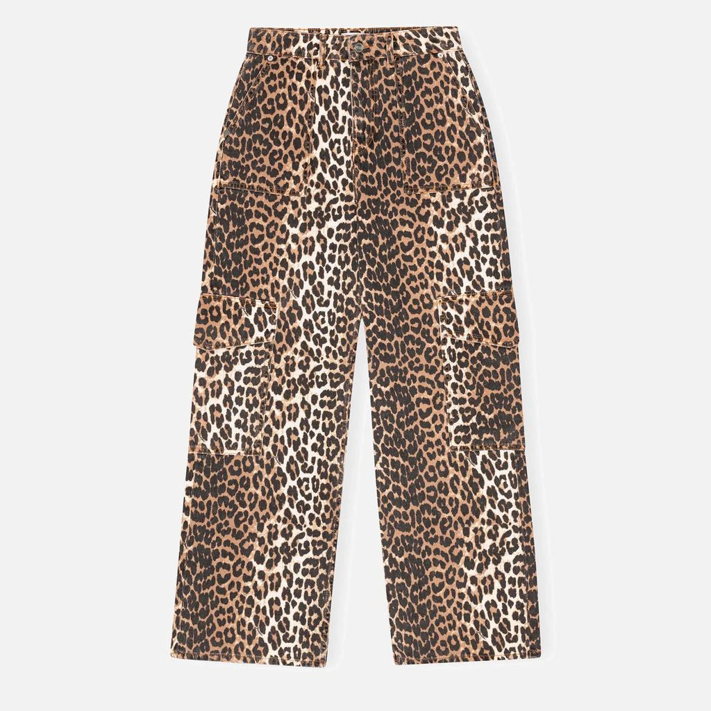 Ganni Angi Leopard-Print Denim Jeans 1
