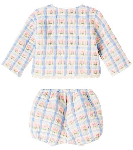 Bebe Organic Baby Zora knitted cotton-blend top and bloomers set