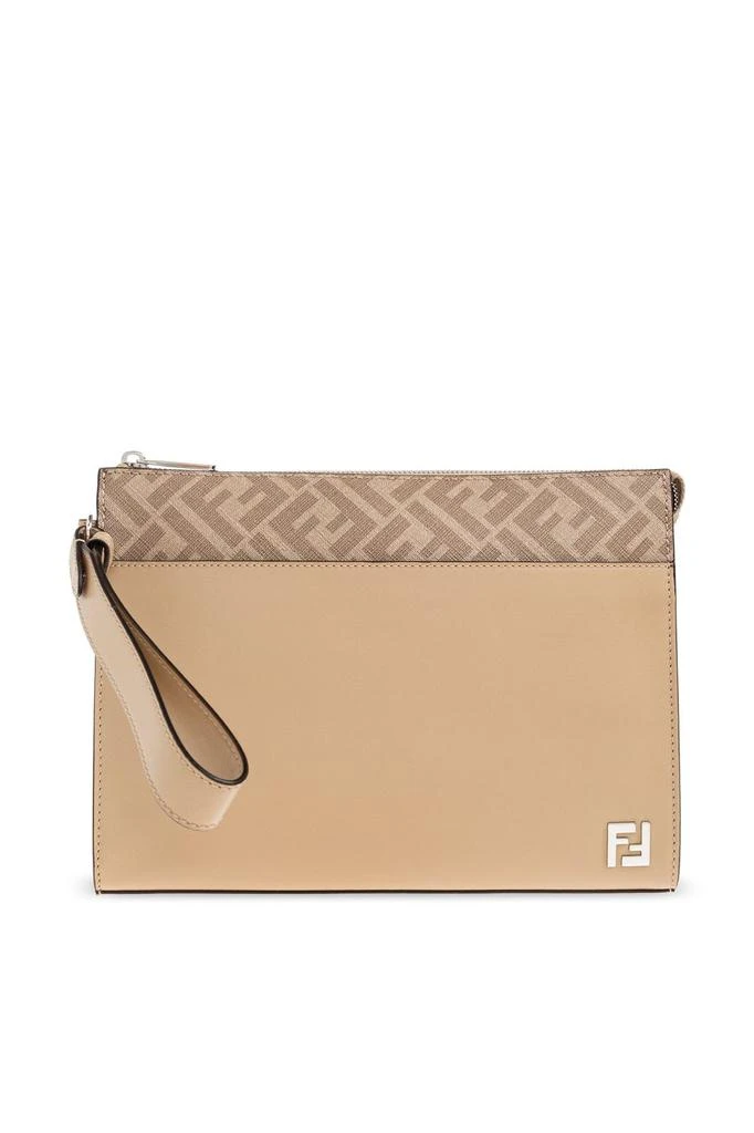Fendi Fendi Logo Plaque Zipped Clutch Bag 1