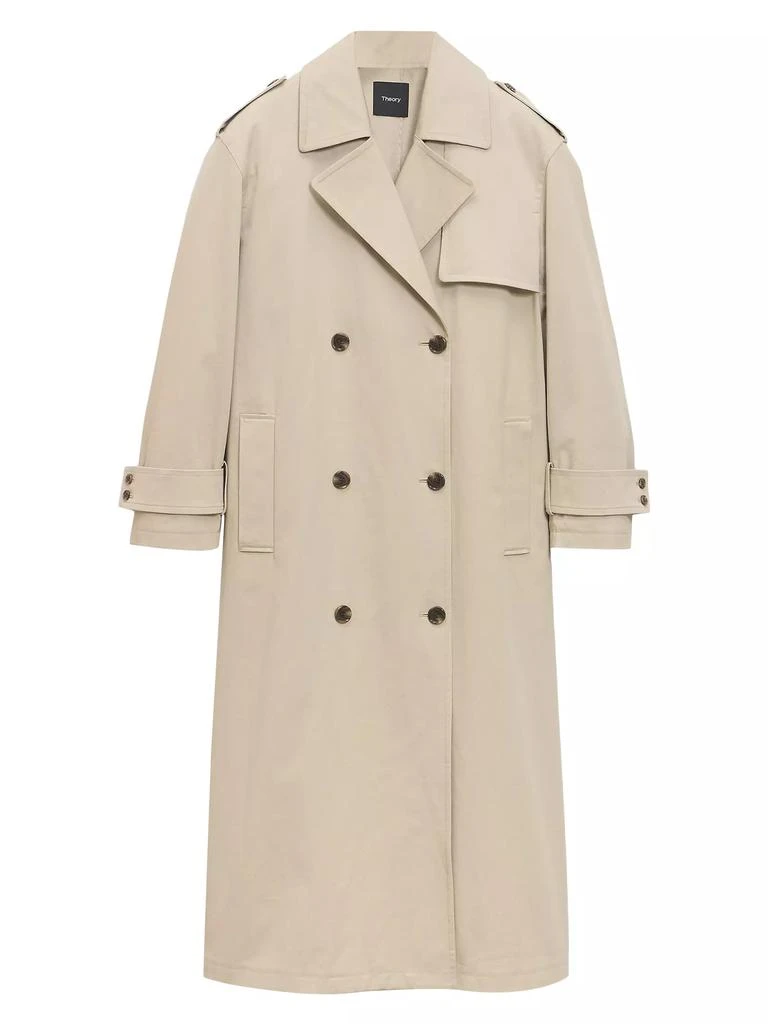 Theory Cotton Oversized Double-Breasted Trench Coat 1