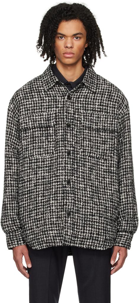 SOPHNET. Black & White Moulin Shirt Jacket