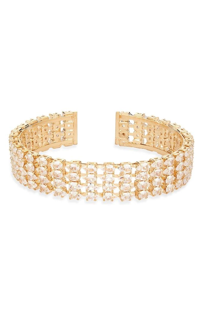 Tasha Teardrop Cubic Zirconia Three Row Cuff Bracelet