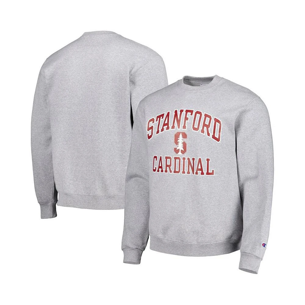 Champion Men's Heather Gray Stanford Cardinal High Motor Pullover Sweatshirt 1