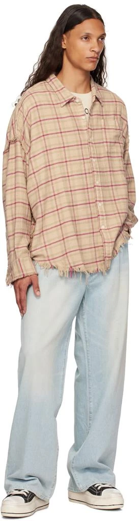 R13 Blue Damon Pleated Wide Leg Jeans 4