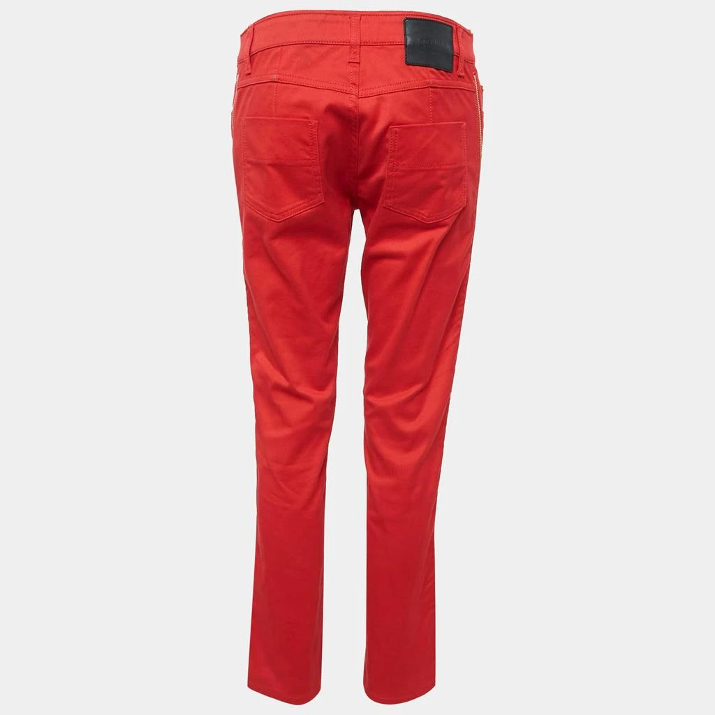 Louis Vuitton Louis Vuitton Red Cotton Zip Detail Pants M 3