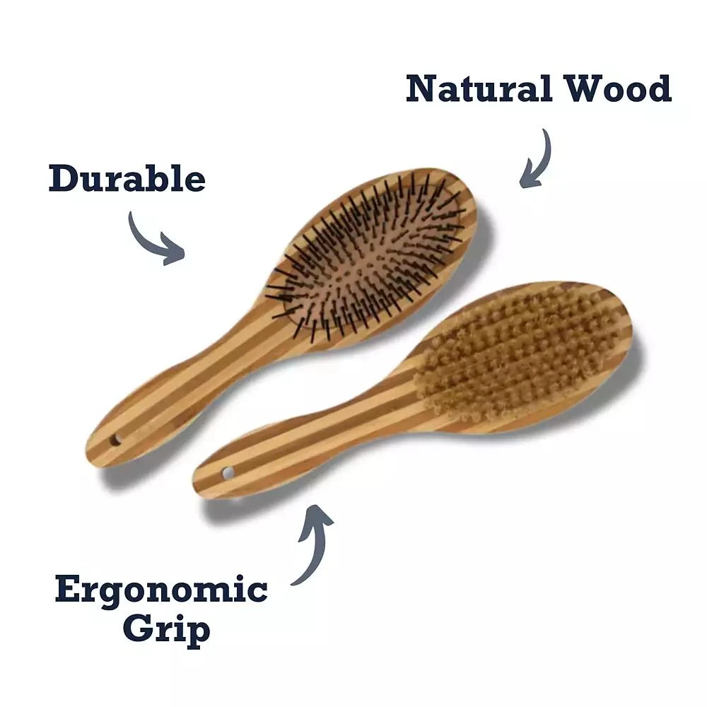 Country Living Dual-Sided Natural Bamboo Wood Dog Brush - Ergonomic, Durable 
Versatile 5