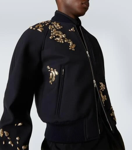 Dries Van Noten Embroidered wool-blend bomber jacket 5