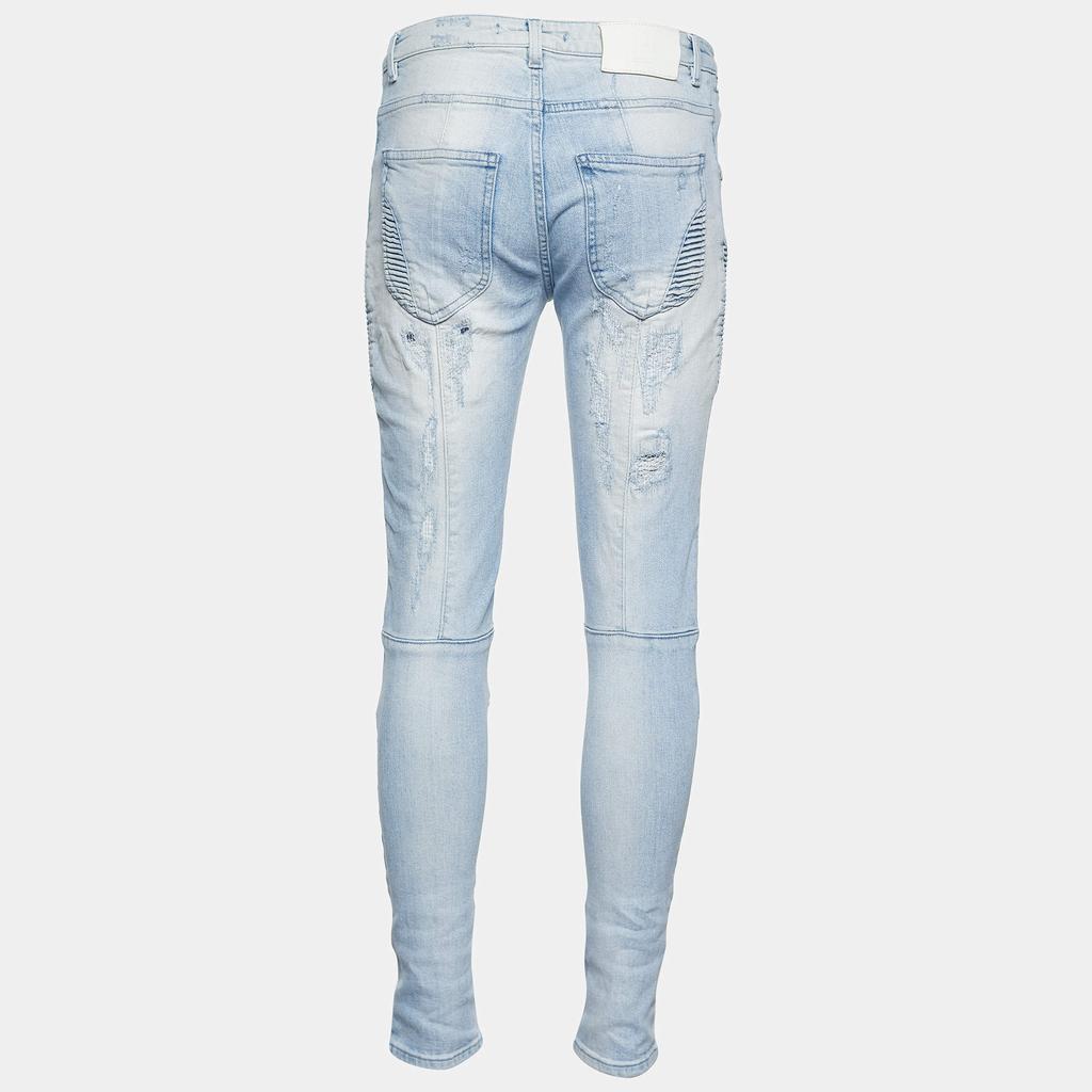 PIERRE BALMAIN Pierre Balmain Blue Denim Distressed Jeans M/Waist 28"