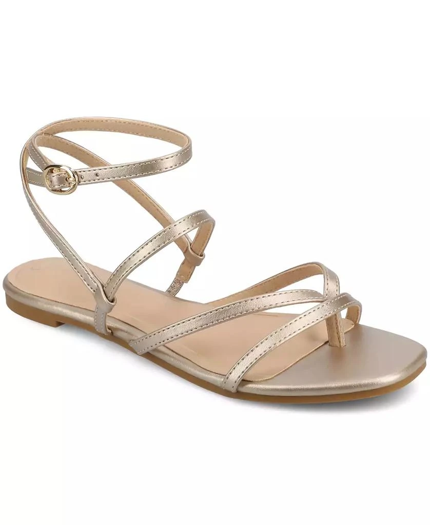 Journee Collection Women's Serissa Multi Strap Flat Sandals 1
