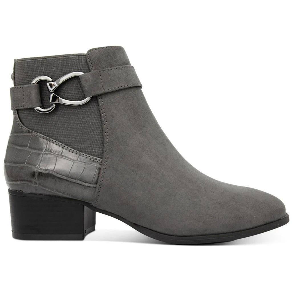 Karen Scott Nadine Womens Faux Leather Block Heel Ankle Boots 2