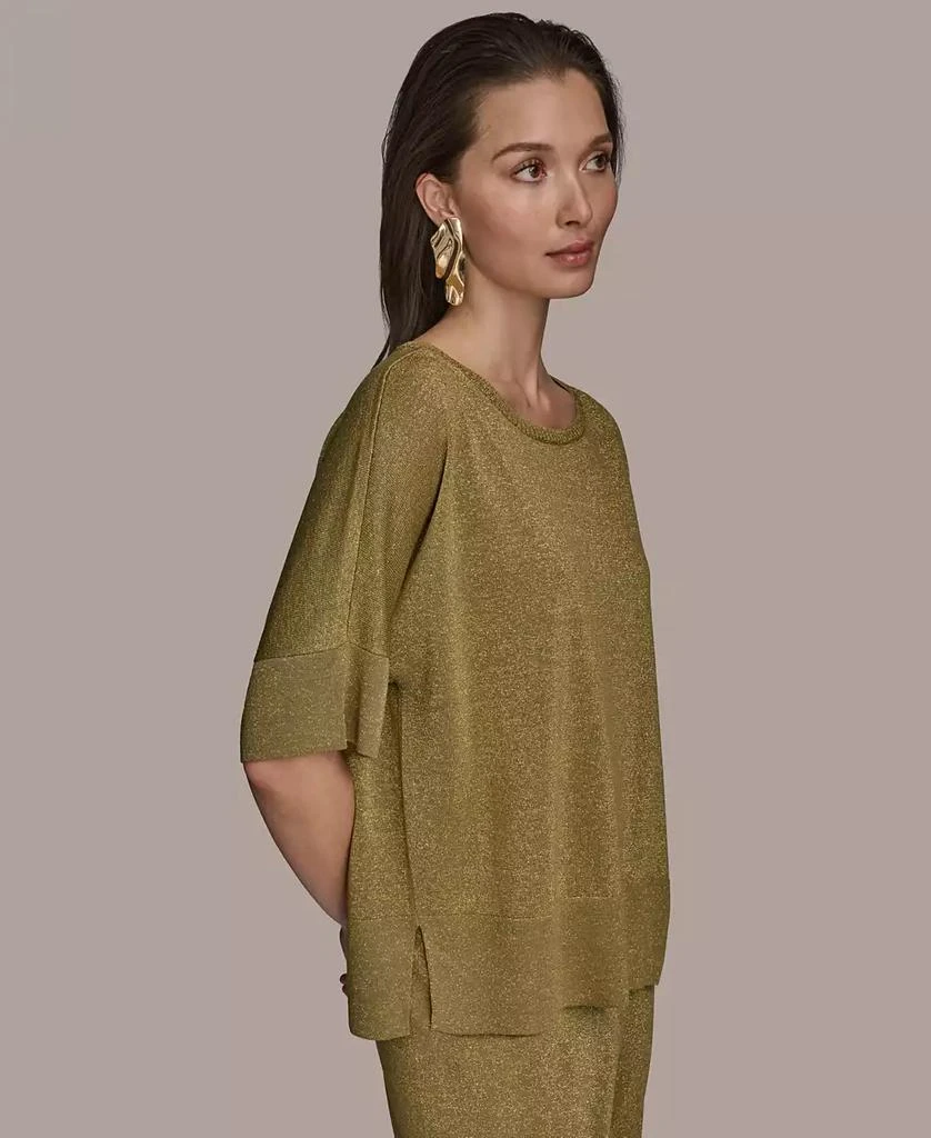 Donna Karan Women's Elbow-Sleeve Metallic Sweater 3