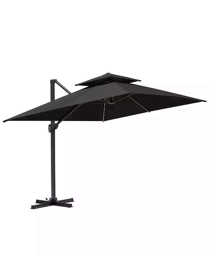 Pellebant Outdoor Patio  Aluminum Double Top Cantilever Umbrella