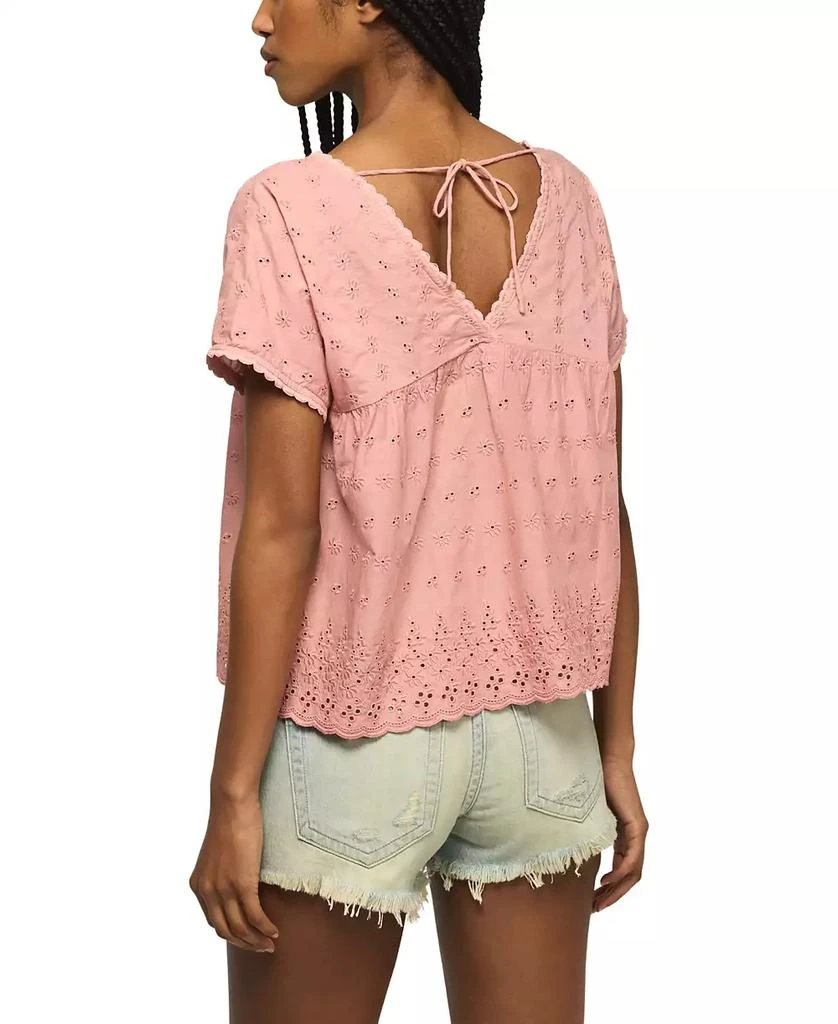 Lucky Brand Women
s Eyelet Babydoll V-Neck Top 6