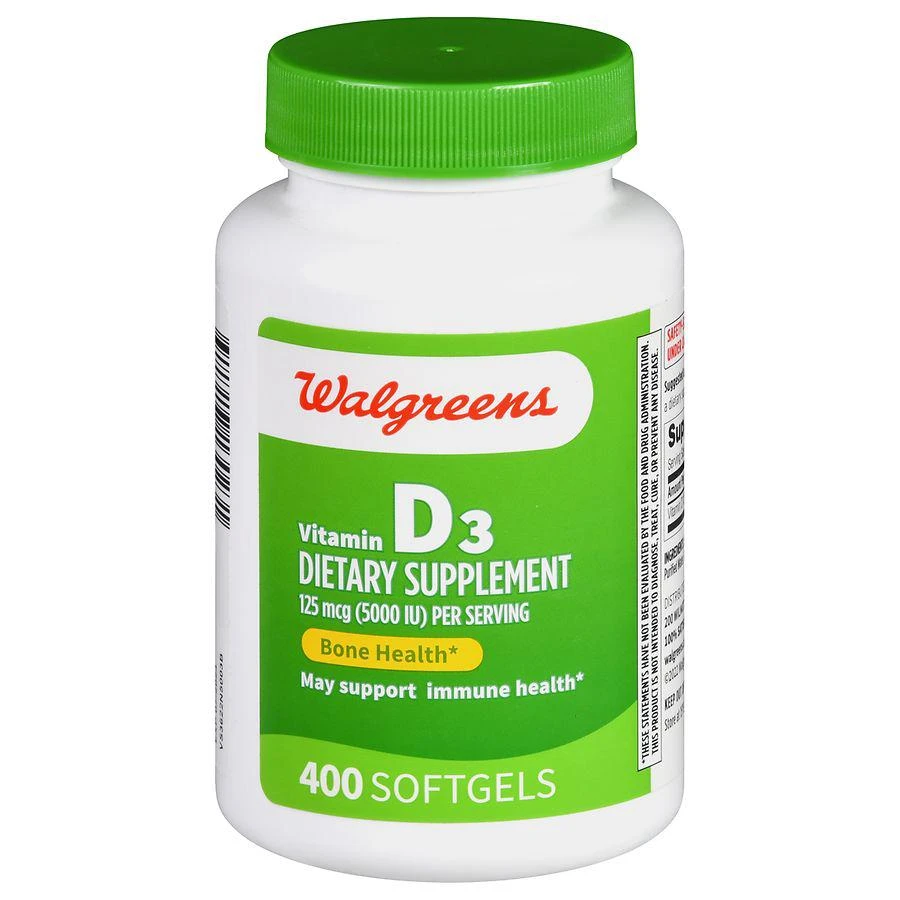 Walgreens Vitamin D3 125 mcg Softgels 1