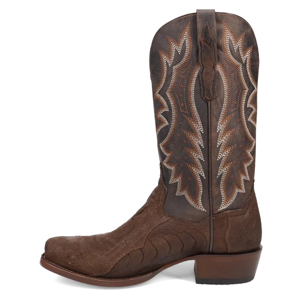 Dan Post Dan Post Boots Mens Anders Embroidered Ostrich Square Toe Dress Boots Mid Calf - Brown 3