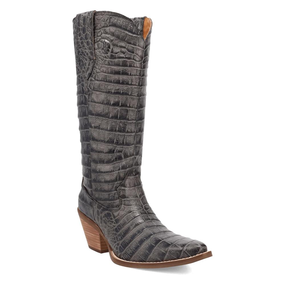 Dingo Ozzie Croc Embossed Snip Toe Cowboy Boots