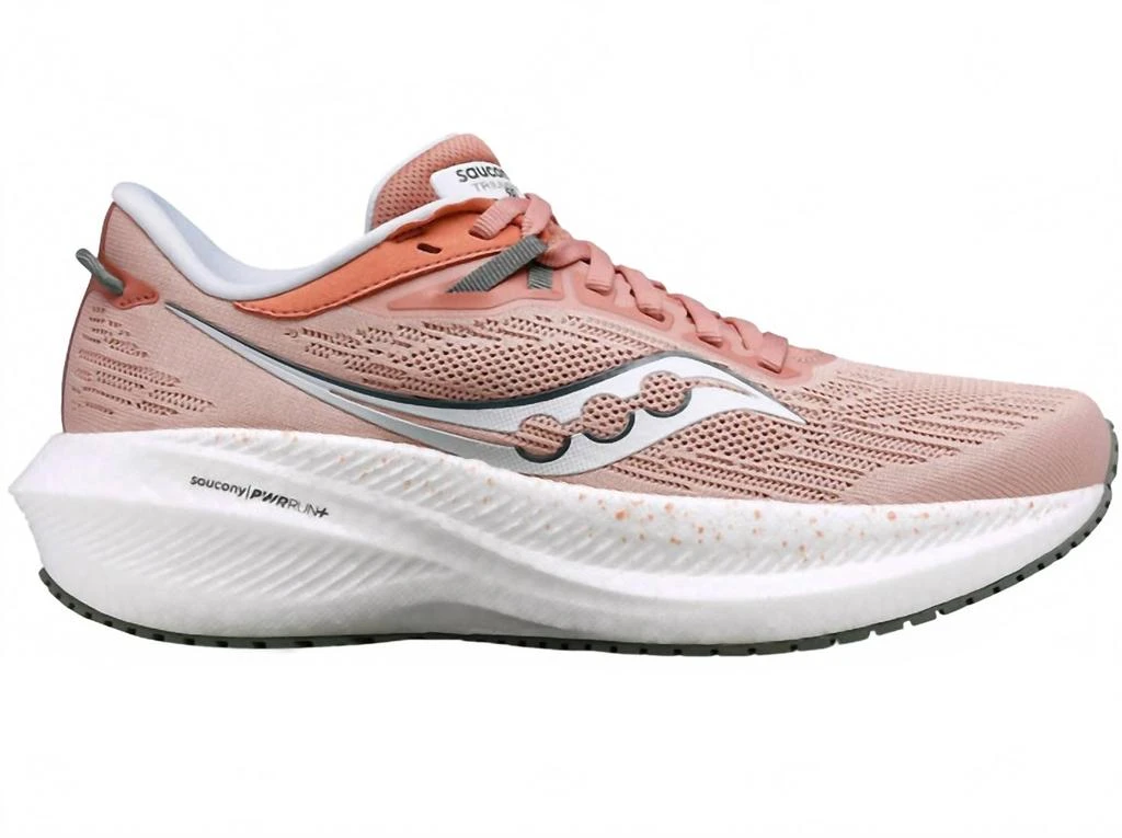 Saucony Women
s Ride 21 Running Shoe In White/pink