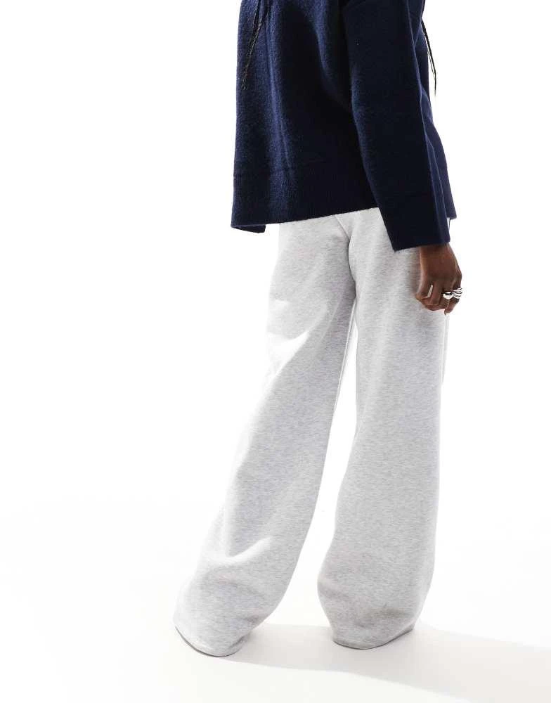 ASOS ASOS DESIGN pull on wide leg jogger with side stripe in grey marl 3