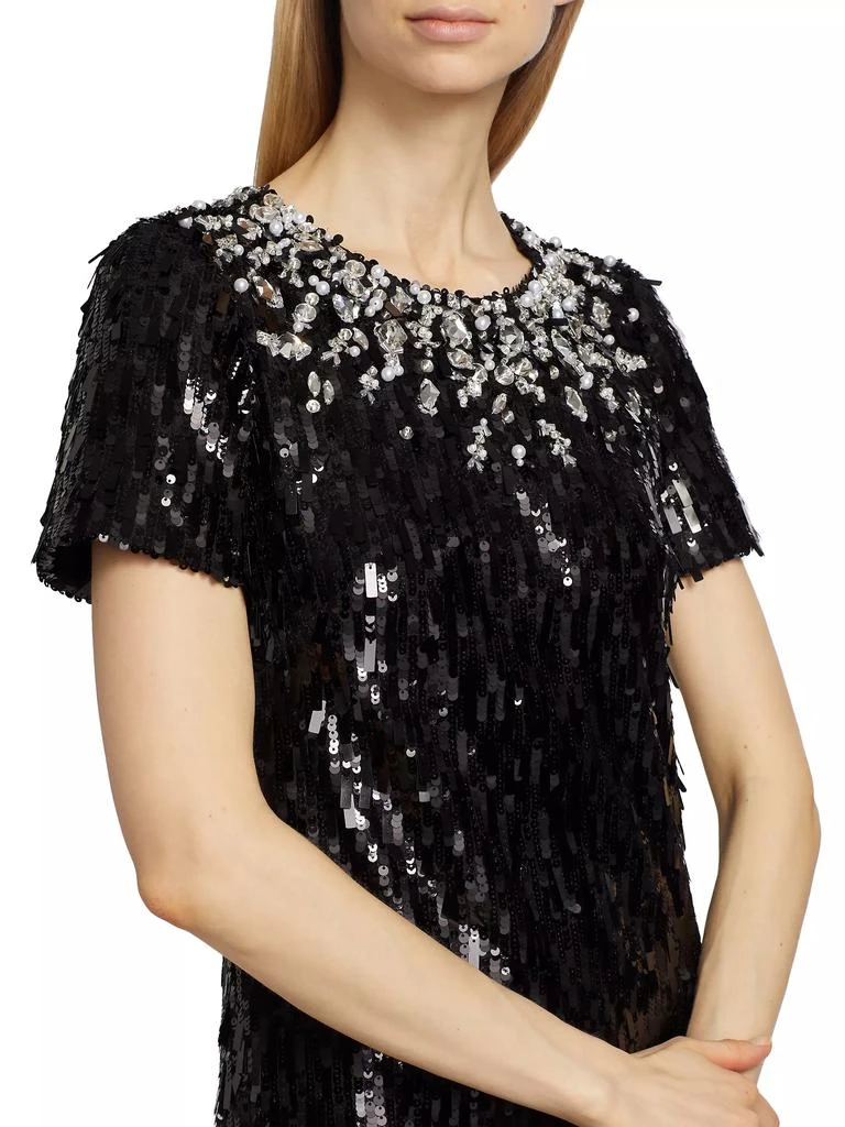 Pamella Roland Embellished Neckline Sequined Gown 6