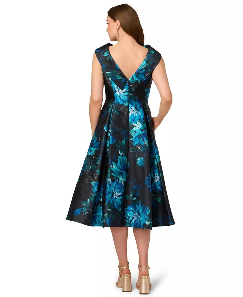 Adrianna Papell Sleeveless Floral Midi Dress - Navy Multi