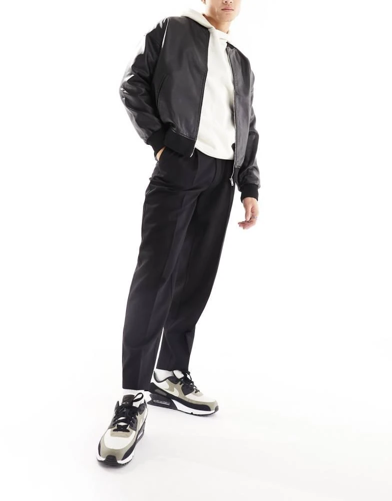 ASOS ASOS DESIGN smart oversized tapered fit trousers in black 4