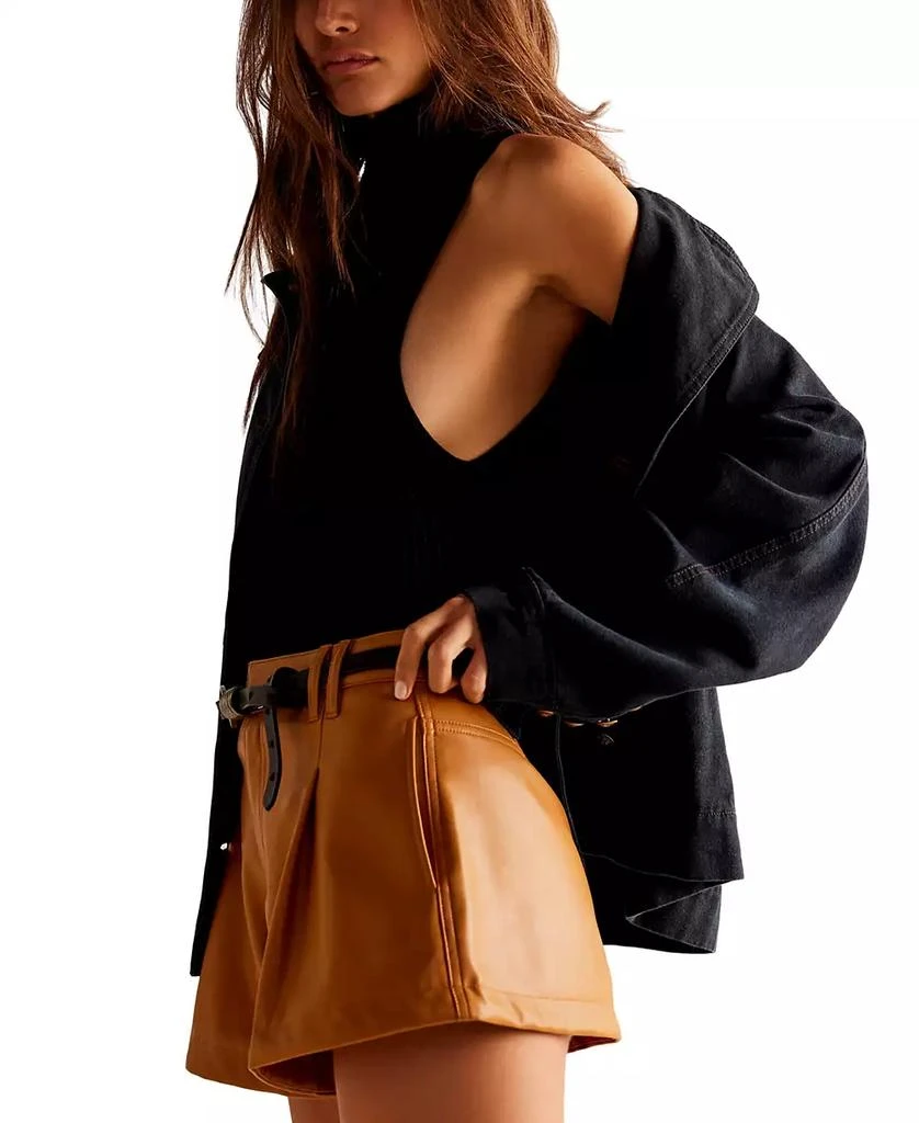 Free People Women's Free Reign Faux-Leather Shorts 3