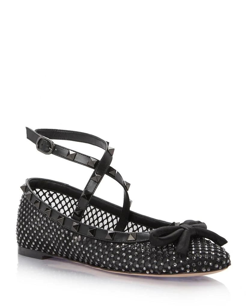 Valentino Women's Embellished Ankle Strap Ballet Flats 1