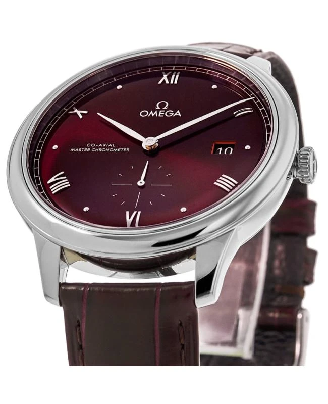 Omega Omega De Ville Prestige Co-Axial Master Chronometer Small Seconds 41mm Automatic Burgundy Dial Leather Strap Men's Watch 434.13.41.20.11.001 2